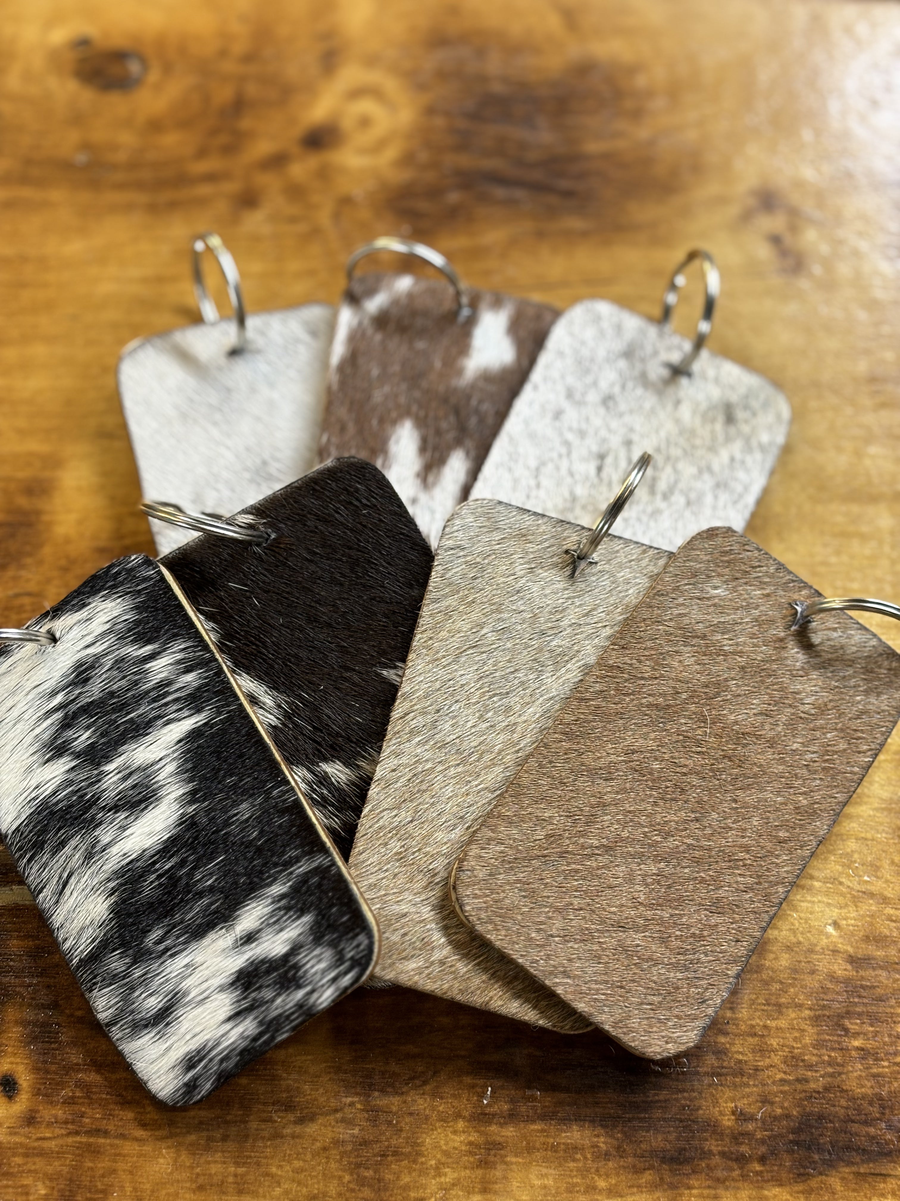 Wood/Hide Keychain
